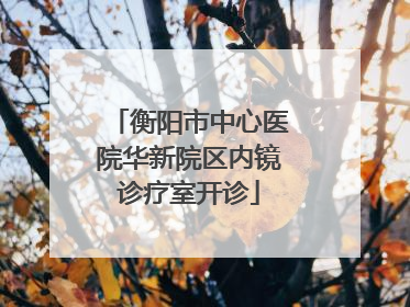衡阳市中心医院华新院区内镜诊疗室开诊