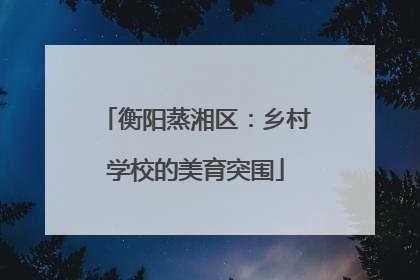 衡阳蒸湘区：乡村学校的美育突围