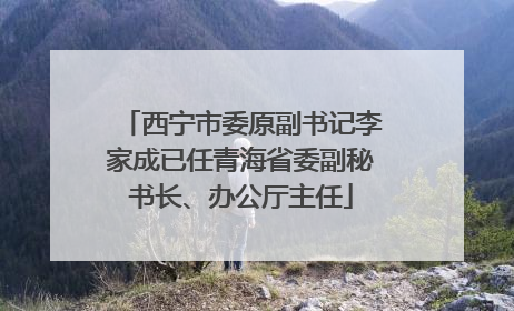 西宁市委原副书记李家成已任青海省委副秘书长、办公厅主任