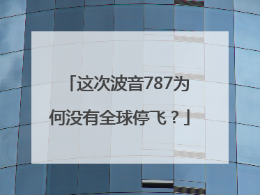 这次波音787为何没有全球停飞？