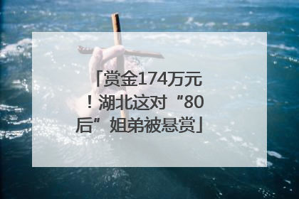 赏金174万元！湖北这对“80后”姐弟被悬赏