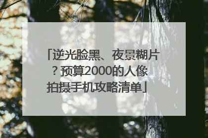 逆光脸黑、夜景糊片？预算2000的人像拍摄手机攻略清单