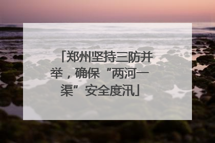 郑州坚持三防并举，确保“两河一渠”安全度汛