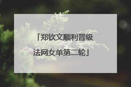 郑钦文顺利晋级法网女单第二轮