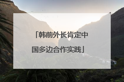 韩前外长肯定中国多边合作实践