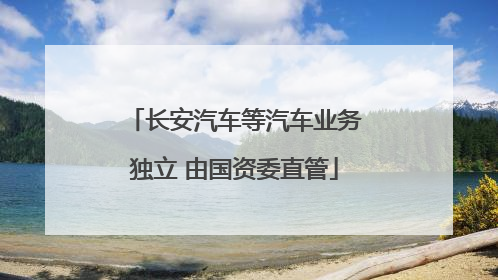 长安汽车等汽车业务独立 由国资委直管