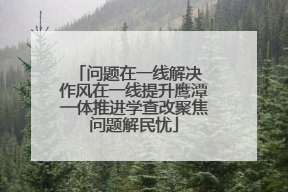 问题在一线解决 作风在一线提升鹰潭一体推进学查改聚焦问题解民忧