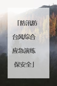 防汛防台风综合应急演练保安全
