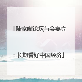 陆家嘴论坛与会嘉宾：长期看好中国经济