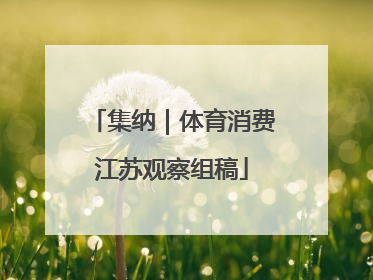 集纳｜体育消费江苏观察组稿
