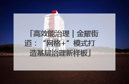 高效能治理｜金耀街道：“网格+”模式打造基层治理新样板