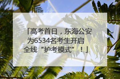 高考首日，东海公安为6534名考生开启全线“护考模式”！