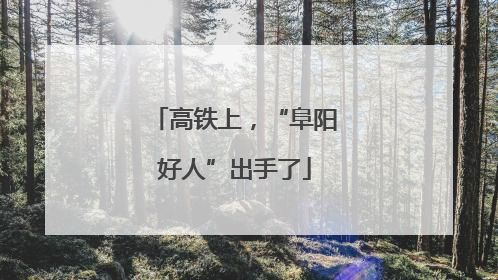 高铁上，“阜阳好人”出手了