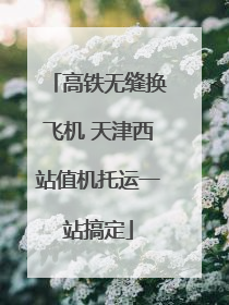 高铁无缝换飞机 天津西站值机托运一站搞定