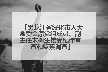 黑龙江省绥化市人大常委会原党组成员、副主任宋树生接受纪律审查和监察调查