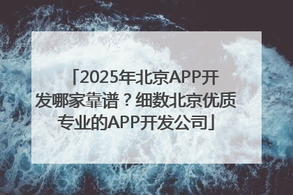 2025年北京APP开发哪家靠谱？细数北京优质专业的APP开发公司