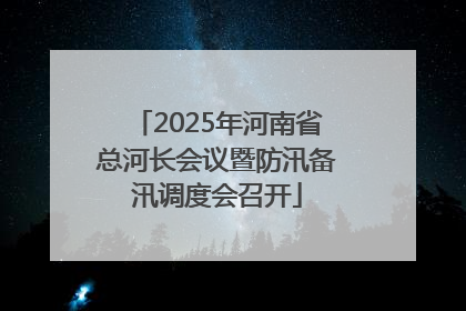 2025年河南省总河长会议暨防汛备汛调度会召开
