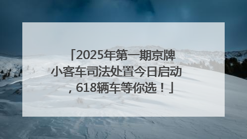 2025年第一期京牌小客车司法处置今日启动，618辆车等你选！