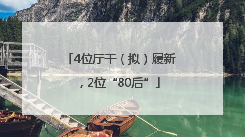 4位厅干（拟）履新，2位“80后”