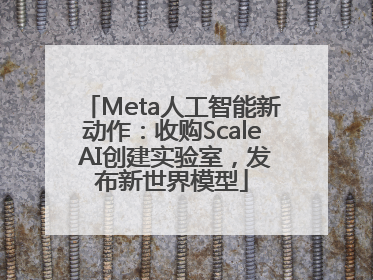 Meta人工智能新动作：收购Scale AI创建实验室，发布新世界模型