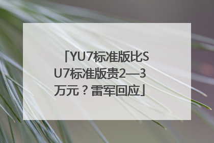 YU7标准版比SU7标准版贵2—3万元？雷军回应